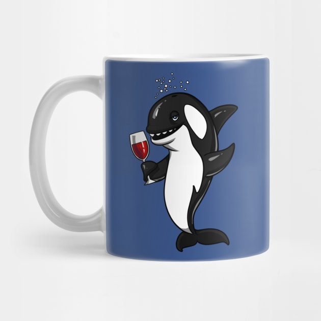 Orca Killer Whale Wine Drinking Funny Ocean Party by underheaven